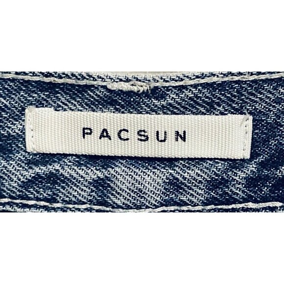 Pacsun Dad Jeans Womens 26 Bleach Dye Button Fly Straight Leg Distressed - Picture 5 of 8